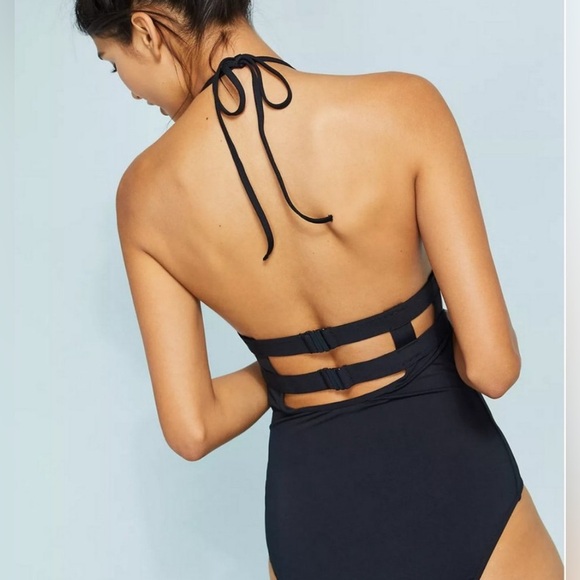 Anthropologie Seafolly Active Halter Cutout One-Piece Bathing Suit AU14/US10 - Picture 3 of 12